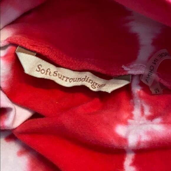 Soft surroundings red and white tie-dyed skirt - Picture 2 of 5